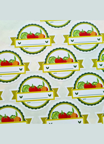 Наклейки этикетки на банки "Домашняя консервация Овощи" 70х50мм, 35 шт. Kitchette (301796717)