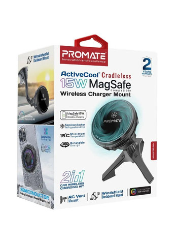 Автотримач MagChill-Qi2 Black (magchill-qi2) Promate (323094547)