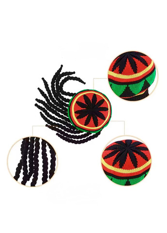 Шапка Боб Марли (Bob Marley, Ямайка) с дредами No Brand (345557264)