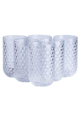 Набір склянок 6 штук по 450 мл скляні прозорі HP4154 TS Kitchen (351431888)