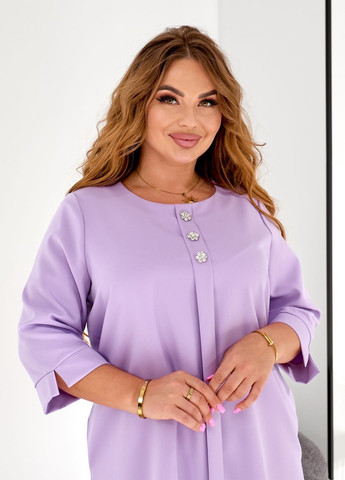 Лавандовое праздничный, вечернее платье свободного фасона а-силуэт миди с карманами а-силуэт No Brand однотонное