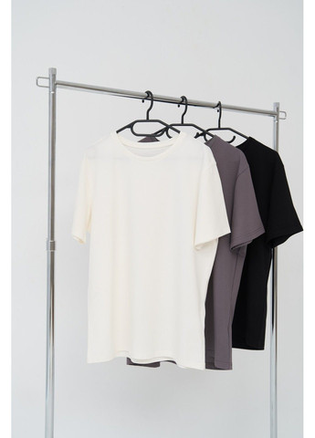 Комбінована набір футболок чоловічих cotton basic 3 шт (молочна, сіра, чорна) Handy Wear