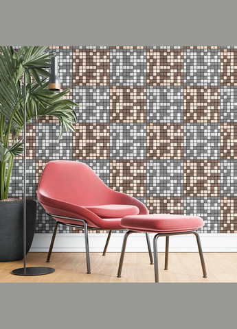 Самоклеящаяся алюминиевая плитка медная мозаика 300х300х3мм SW-00001157 No Brand (328578512)