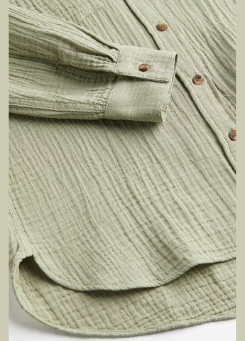 Оливковковая (хаки) повседневный рубашка однотонная H&M