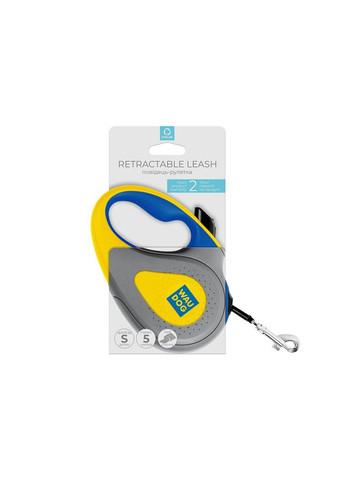 Повідець-рулетка для собак R-leash, малюнок "Colors of freedom", S, до 15 кг, 5 м, світловідбивна стрічка WAUDOG (279562599)