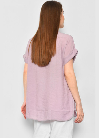 Сиреневая летняя футболка женская полубатальная сиреневого цвета Let's Shop