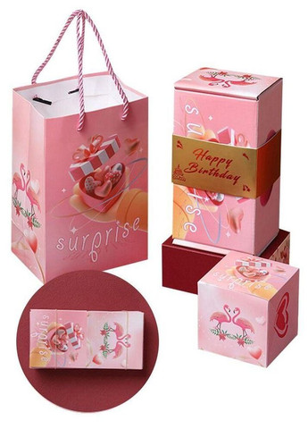 Подарочная коробка с вылетающими кубиками на день рождения на 20 кубиков на день рождения No Brand (293347491)
