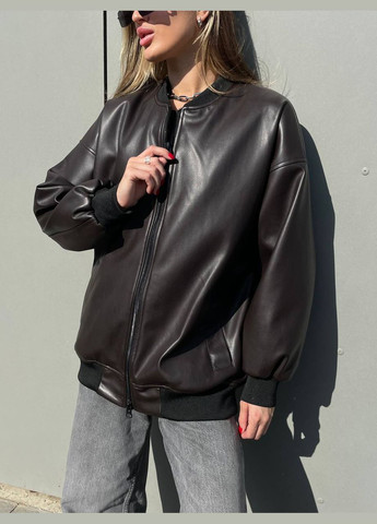 Кожаный бомбер из эко-кожи на замше. Україна пилот (авиатор) на молнии (327880220)