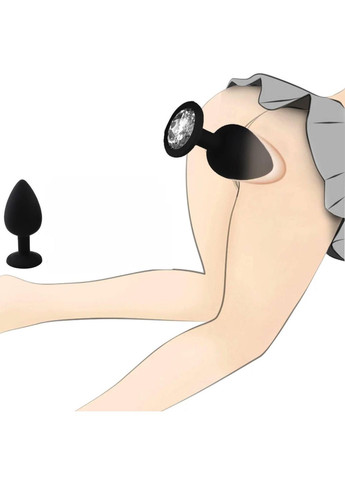 Анальна пробка силіконова зі стразами S No Brand (360899119)