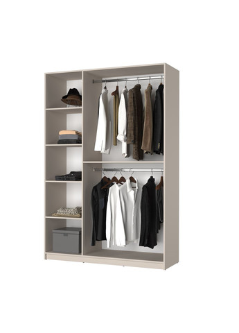 Шкаф 3-дверный Оскар ДСП BG, дополнительная штанга 150x52x220 см (MBS-4602) MebelStar (366427491)