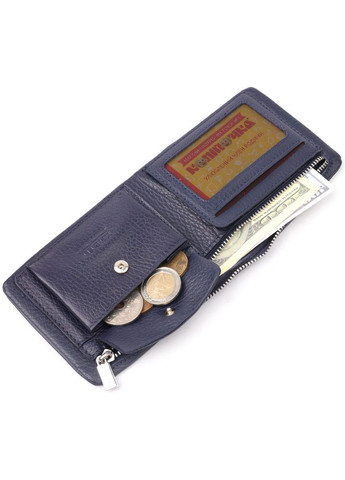 Оригінальне чоловіче портмоне із зернистої шкіри 21062 Синій Karya (366288845)