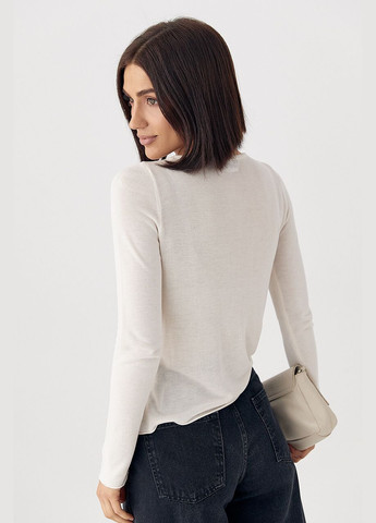 Жіночий лонгслів з віскозного плетіння - рожевий Lurex (324392899)