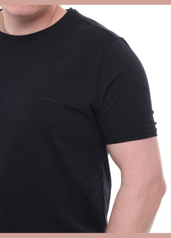 Темно-синяя мужская футболка темно-синяя однотонная большой размер с коротким рукавом Jean Piere Пряма