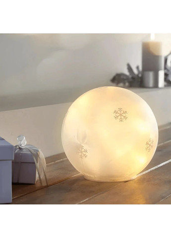 Новорічний LED світильник Куля скляний 15 см з таймером із морозним візерунком Livarno home (369653663)