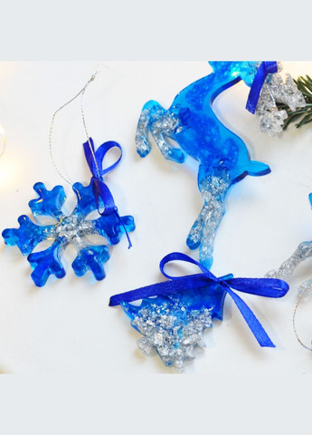 Новогодние елочноные игрушки ручной роботы "Blue" SP2410 из эпоксидной смолы Spokiy (322948793)