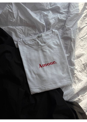 Жіноча футболка з принтом "Amour:" Україна - (352769265)
