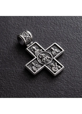 Срібний хрест Ісус Христос із зображенням святих 7608 Oniks (385661000)