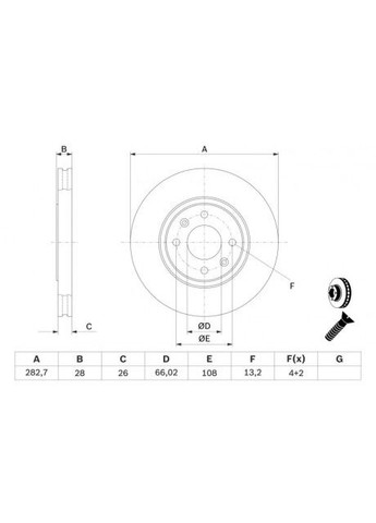 Диск тормозной ВЕНТИЛ CITRO?N PEUGEOT XANTIA 0 986 478 831 Bosch (366184332)
