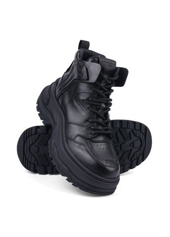 Осенние женские ботинки 2398-2 черная кожа MIRATON