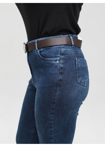 Джинсы женские темно-синие приталенные МОМ большие размеры Slim mom Adorati - (358501741)