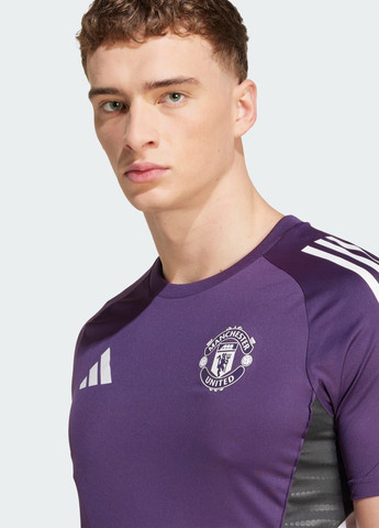 Фиолетовый демисезонный спортивный лонгслив adidas с логотипом