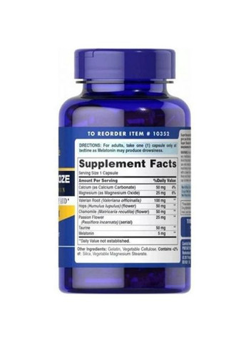 Puritan's Pride Super Snooze with Melatonin 100 Caps Puritans Pride (361309531)