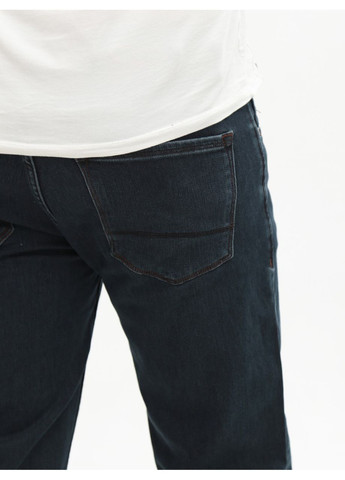 Темно-синие демисезонные прямые джинсы мужские сине-коричневые прямые со стрейчем без потертостей Пряма ARCHILES