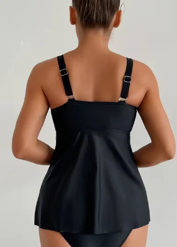 Чорний літній жіночий купальник - сукня tankini (8355) FS