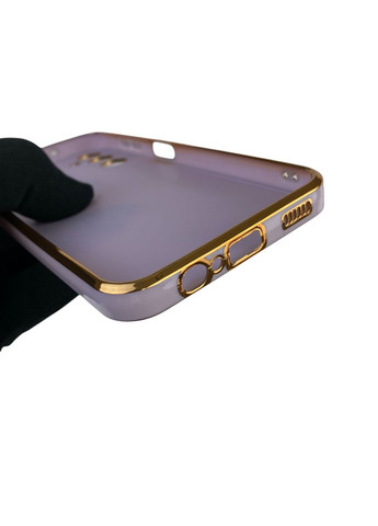 Чохол для Galaxy A14 4G (SM-A145F) з кільцем MagSafe із золотою окантовкою на самсунг а14 бузковий gs1 Samsung (366234969)