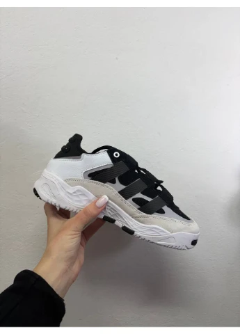 Белые летние кроссовки adidas niteball black white 1.2 адидас найтбол No Brand