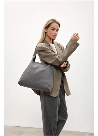 Женская замшевая сумка Хобо Серый (50830343112) Sambag (375088379)