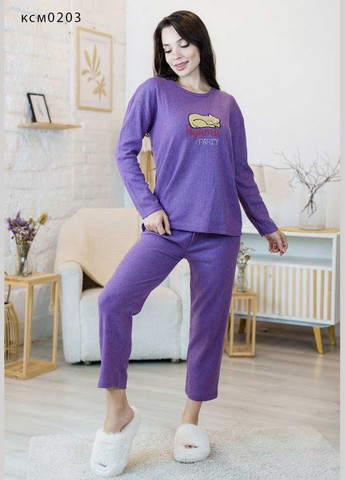 Бесцветная женская теплая мягкая пижама KSM