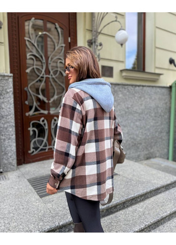 Сорочка з капюшоном з турецького флісу в клітинку — ЗАМІРИ В ОПИСІ DK/DL Мода без кордонів (370236328)