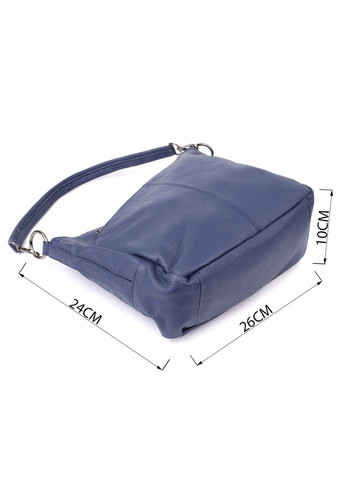 Сумка для жінок на два відділення з натуральної шкіри 23013 Синій Vintage (356452186)