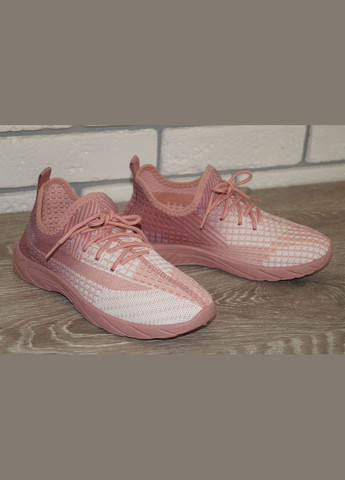 Розовые демисезонные кроссовки текстильные izi для девочки белые с розовым Blue Rama