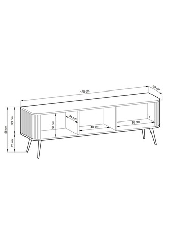 Тумба під телевізор Зова / Zova 3-дверна з золотими ніжками RTV168 Кашемір (PFH-091275) Perfect Home (367179058)