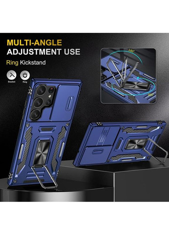 Ударостійкий чохол Camshield Army з кільцем для Samsung Galaxy S25 Ultra Синій Epik (372499332)