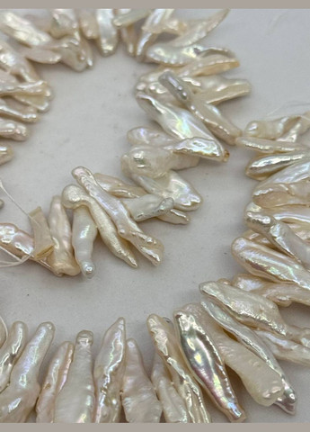 Жемчуг барокко на нити без застежки 27*6 мм 40 см Белый (12508) No Brand (335425114)