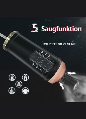 Мастурбатор для чоловіків, штучна вагіна з дистанційним керуванням,чорний Unbranded (316223620)