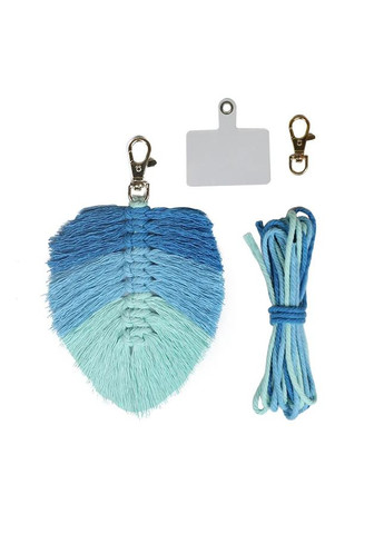 Набір макраме для творчості та ручного в'язання брелока для ключів або декору на сумку 10х16см,синій No Brand (369802728)
