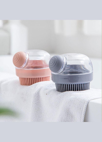 Масажна щітка для миття з дозатором силіконова сіра (IY0013_2) No Brand (317252769)