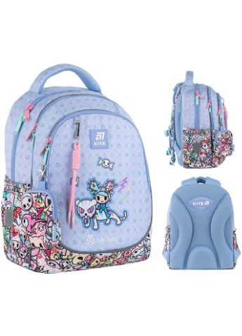 Шкільний набір Education teens Tokidoki 5 в 1: рюкзак 18 л, сумка для взуття, пенал, термос 350 мл, ланчбокс Kite (398289761)