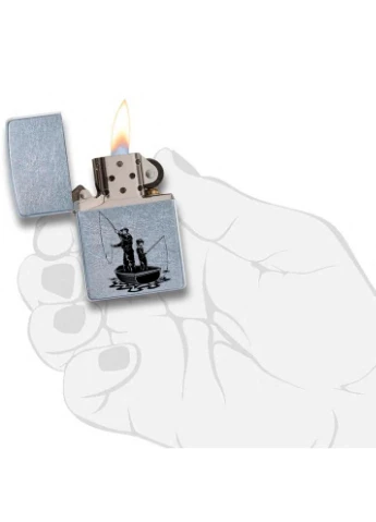 Подарунковий набір Запальничка 207 Fishing CLASSIC street chrome + Коробка + Бензин 3141 + Кремні 2406 Zippo (316516129)