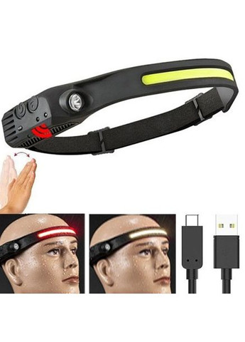 Фонарь налобный BL-W689/G28-LM+COB/5808A, сенсорный, Li-ion аккумулятор, светодиодный фонарь на лоб Bailong (364664872)