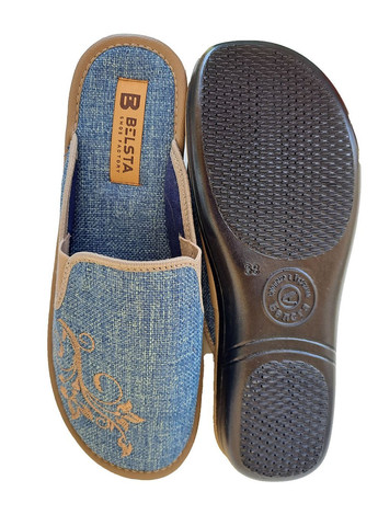 Голубые тапочки женские закрытые Белста