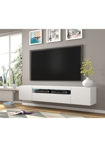 Тумба под телевизор в гостиную Aura 200 белая с подсветкой Bim Furniture (291124651)