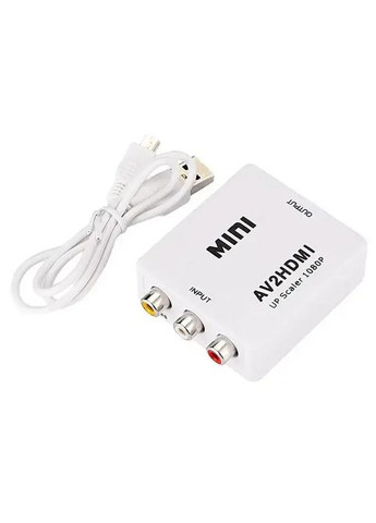 Конвертер AV RCA to HDMI тюльпан переходник, адаптер AV2HDMI, 1080p с питанием Usb sig AAA (341532142)