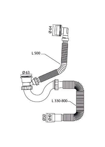 Сифон для ванни поліпропілен 1 1/2" прямоточний з переливом Mixxus SV-03-A (377730297)