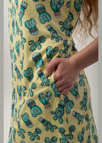 Женский летний халат с рисунками кактусов V.O.G. (290664947)