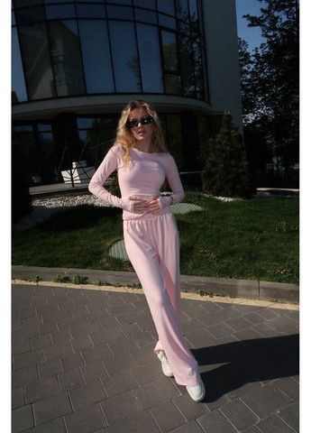 Трендовый женский костюм из натуральной вискозы (лонгслив + штаны) queensleep_7km 1581 (350199197)